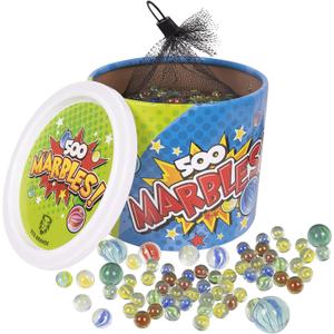 500 Pack Assorted Marbles Fun Retro Toys I Classical Glass Marbles for Kids Marble Games I Retro Games Marbles Bulk Set I Nostalgic Bulk Marbles Kids Toys for Party Favors, Fish Tank & Vase Filler