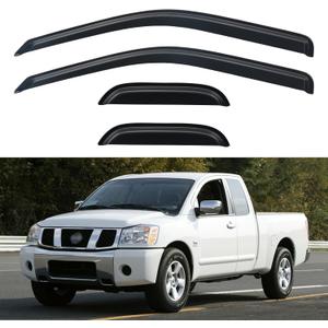 Window Visors Rain Guards for 2004-2015 Nissan Titan King Cab, Out-Channel Window Vent Wind Deflectors Visors Shades for 04-15 Titan Extended Cab, 4PCS
