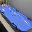 Toboggan Snow Sled for Adults, 48in Plastic Sleds with Pull Rope and 4 Handles, Outdoor Plastic Snow Sled for Kids and Adults