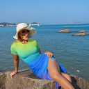 GOKATOSAU Women's Sexy Bodycon Short Sleeve Slit Ruched Summer Club Party Midi Dress Gradient Yellow (XL)