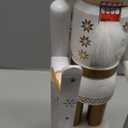 Joliyoou 15 inch Christmas Nutcracker, Wooden Nutcracker Skier Wearing A White Ski Suit, Traditional Hand-Painted Festive Decorations for Table, Mantel and Xmas Party