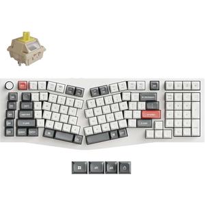 Keychron Q13 Ultra 8K Wireless Mechanical Keyboard, White 96% Alice Ergonomic Keyboard with Numpad, Full Aluminum RGB Custom Keyboard, Hot-Swappable Silk POM Switch for Mac Windows Linux