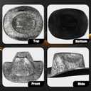 Silver Cowboy Hat Cowgirl Hat Costume Funny Hats Cosplay for Party