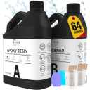 64 OZ Epoxy Resin KIT by Mr. Resin Crystal Clear Epoxy Resin for Arts & Crafts : Cures in 24 Hours! River Tables, Molds, Keychains & More! (64 fluid ounces)