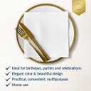 PAW - 50 Pieces White Linen-Feel Paper Napkins 16" x 16", Unicolor Disposable Cloth-Like Napkins, Bathroom Towels, Dinner Napkins for Birthday, Wedding, Party