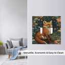 Decorative Art Light Switch Covers,2 Gang Toggle Rocker,Wall Plate,Switchplate Electrical Faceplate,Fox (2 Gang Double Toggle/5x4.9 IN)