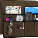 Joywell Armchair Caddy for Couch Remote Control Holder Recliner Armrest Organizer Non Slip Sofa Arm Chair Caddie with 6 Pocket Storage for Magazine, Tablet, Phone, iPad, Chocolate (19'' x 35'')