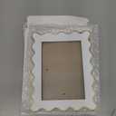 5x7 White Scalloped Picture Frame Scallop Edges Resin Vintage Decorative Picture Frames Front Wavy Gold Trim Art Tabletop Display Wall Hanging, Gift for Christmas Home Decor