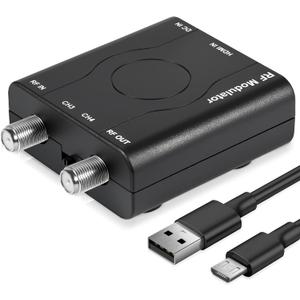 HDMI to RF Modulator, HDM61 VHF HDMI to RF Converter Adapter for TV NTSC Format Output, 1080P PLL Control for Home TV Game Console