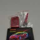 Tukellen for Mazda Leather Key Fob Cover with Keychain Compatible with 3 6 CX-5, CX-30, CX-9,4-Buttons Smart Remote, Genuine Leather Key case-Red