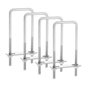 uxcell 4Sets 304 Stainless Steel Square U-Bolts, 2.44" (62mm) Inner Width 6.3" (160mm) Length M8 with Nuts, Frame Plate, Gasket for Automobiles Trailer, Ski Boat, Fishing Boat, Pipelines