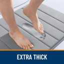 OLANLY Memory Foam Bath Mat 30x20, Super Soft Absorbent Bathroom Rugs, Quick Dry, Machine Washable Shower Floor Rugs, Bathmat Carpet, Bathroom Home Decor Accessories, Grey