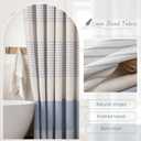 Light Blue Shower Curtain Linen Coastal Ocean Striped Shower Curtains for Bathroom with Tassel 72 X 72