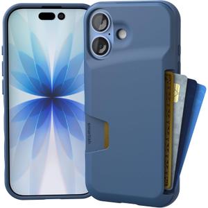 Smartish iPhone 17 Wallet Case - Wallet Slayer Vol. 1 [Slim + Protective] Credit Card Holder - Drop Tested Flip Hidden Card Slot Cover for Apple iPhone 17 - Blues on The Green
