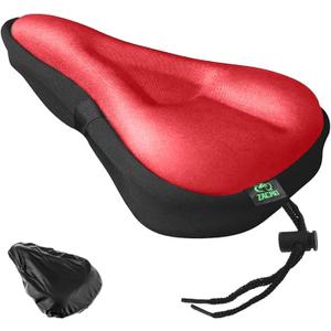 Zacro Bike Seat Cushion - Gel Padded Bike Seat Cover for Men Women Comfort, Extra Soft Exercise Bicycle Seat Compatible with Peloton, Outdoor & Indoor Bike Saddles