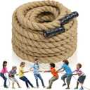 Natural Jute Rope -1/1.26inch 50ft, 92ft Length, Can Be DIY Landscape Decoration, Tug of War, Gardening, Handicrafts (1" x50ft)