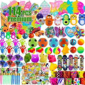 YOAUSHY 114 Pcs Party Favors for Kids 4-8, Prizes Box Toys for Kids Classroom, Treasure Box Toys for Classroom, Treasure Chest, Pinata Fillers Goodie Bag Stuffers, Valentines Day Gifts for Kids