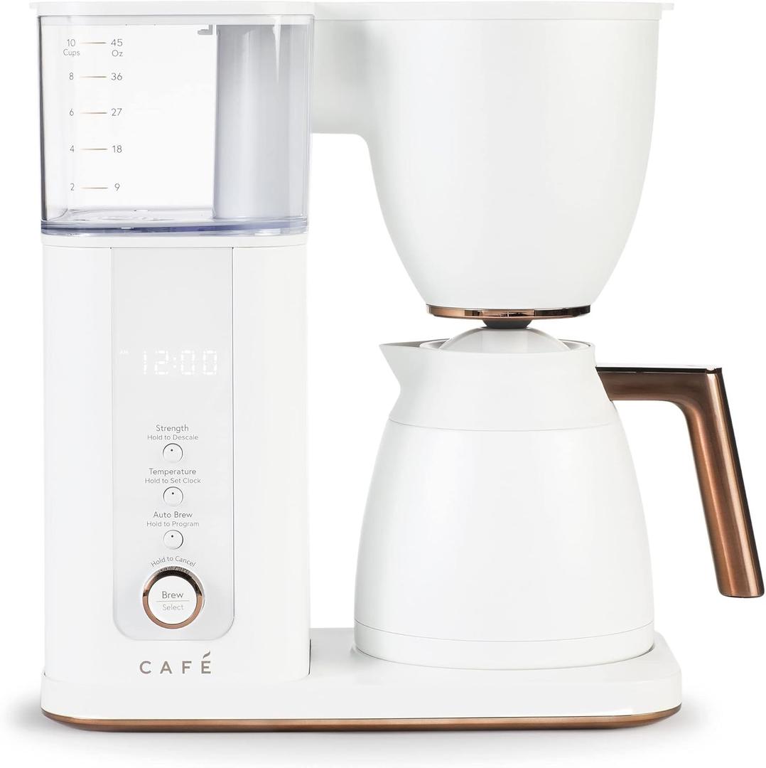 Caf Specialty Drip Coffee Maker | 10-Cup Insulated Thermal Carafe | WiFi Enabled Voice-to-Brew Technology | Smart Home Kitchen Essentials | SCA Certified, Barista-Quality Brew | Matte White