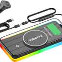 Magnetic Wireless Car Charger Pad, Aubenai 15W RGB Fast Wireless Charging Pad Non Slip Charging Mat with 70cm Extension Cable Compatible with Magsafe Charger iPhone 16 15 14 13 12 (Extension USB-A)