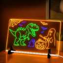 LED Drawing Board for Kids, More Durable Acrylic That Doesnt Scratch Easily, 12x8 Inch LED Note Board with Colors, Doodle Glow, Gift Ideas for Christmas, Halloween, 310 Year Old Girl & Boy Birthday