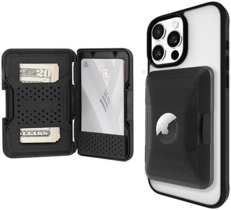 Pelican Protector AirTag MagSafe Wallet/Card Holder [RFID Blocking] Holds up to 5 Cards and Cash - Smart Wallet with AirTag Holder for Men and Women - Detachable Magnetic Card Holder for iPhone