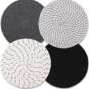 Trivets for Hot Dishes, Hot Pads for Kitchen, 7'' Trivets for Hot Pots and Pans, Pot Holders for Kitchen, Pot Holders Heat Resistant 4-Pcs, Kitchen Essentials for New Home (Gray)