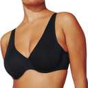ThirdLove Organic Cloud Cotton Full Coverage Bra, High Support, Soft Bra, Breathable with Spandex for Stretch, Bras for Women (32D, Black)
