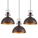 ALAISLYC 12 Inch Oil Rubbed Bronze Farmhouse Pendant Lights Large Pendant Lights for Kitchen Island Industrial Adjustable Height Vintage Big Dome Hanging Light Fixtures for Barn, Dining Room 3 Packs