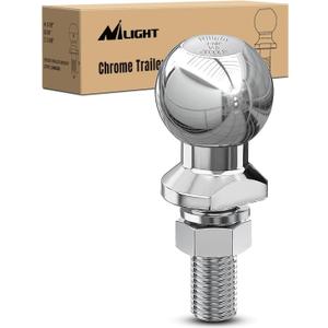 Nilight 1-7/8-Inch Diameter Chrome Trailer Hitch Ball, 2,000 lbs, 1 x 1-5/8-Inch Shank Universal Fit Gray