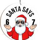 2 x 4Pcs 67 Christmas Ornament, Santa Says Six Seven Christmas Ornament, Funny 67 Meme Acrylic Christmas Tree Ornament, 67 Hanging Christmas Decorations (C)