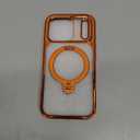 CASEKOO Pearlescent Shimmer 360 Spin Magnetic Stand for Glossy iPhone 17 Pro Case for Women, Fit for MagSafe, 17FT Drop Protection, Chic Design for 17 Pro Case with Built-in Stand, Cosmic Orange