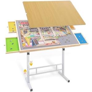 1500 Piece Jigsaw Puzzle Table with Drawers and Cover – Adjustable Height & Tilting Legs, No Assembly Portable Puzzle Board for Adults, Seniors, Puzzle Table for Game Room, Gift for Women Mom 1500 Piece Jigsaw Puzzle Table with Drawers and Cover – Adjustable Height & Tilting Legs, No Assembly Portable Puzzle Board for Adults, Seniors, Puzzle Table for Game Room, Gift for Women Mom