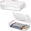 BTSKY 2 Pack Clear Plastic Storage Box with Handle & Flap Lid, Portable Craft Organizers and Storage Box Art Supply Storage Organizer Multipurpose Plastic Sewing Box for Beads Pencils Sticky Notes
