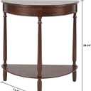 Decor Therapy Simplify Half Round Accent Table, Walnut, 28.25w 11.8d 28.25h