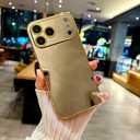 Electroplated Mirror Makeup Phone Case, Soft Full-Cover Silicone Protective Cover Compatible with iPhone 17 Pro Max