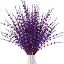 Sggvecsy 10 Pcs 29.5 Long Artificial Jasmine Flowers Tall Fake Flower Bouquet Faux Jasmine Plants Dry Branches for Wedding Home Party Office Hotel Restaurant Kitchen DecorationDark Purple