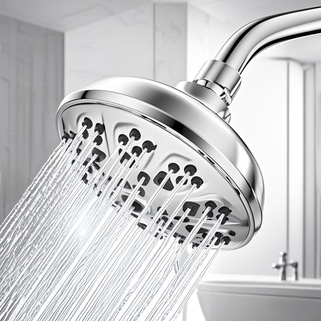 High Pressure Shower Head with 10-Setting Modes, 360° Adjustable Metal Swivel Ball Joint | Self-Cleaning Nozzles for Strong Water Flow | Easy Install Rain Showerhead Relaxing Spa Experience