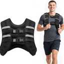 Weighted Vest, 25LB for Men, Women with Reflective Stripe, Weight Vests Adjustable for Workout, Strength Training, Running, Fitness, Muscle Building, Weight Loss clearance (Black)