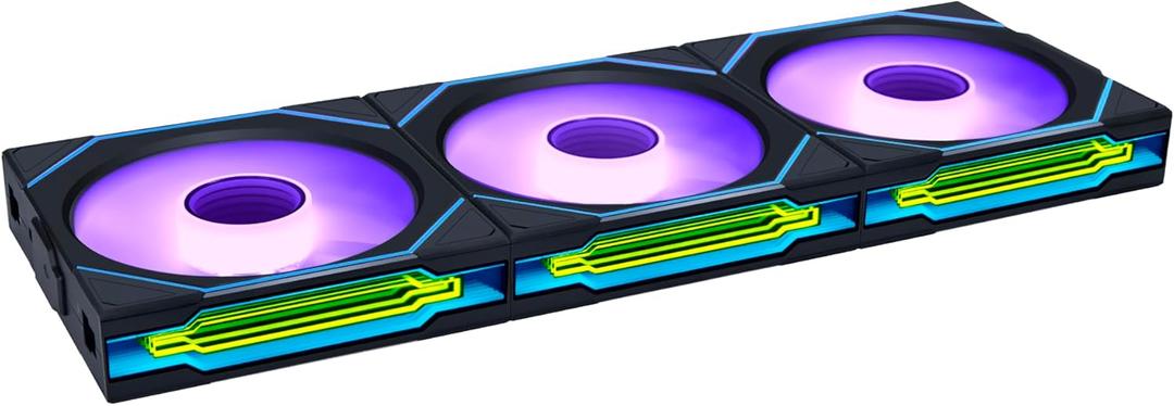 Lian Li UNI Fan SL-Infinity Wireless 120 - Triple Pack - 2.4 GHz Wireless Signal ARGB Fan Control - Double Infinity Mirror Design - Low Noise - Controller Included - Black 
