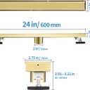 Linear Shower Drain with Tile Insert Panels 24 Inch Brushed Gold 304 Stainless Steel Rectangle Shower Floor Drainwith Hair Catcher, Adjustable Feet