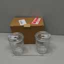 15oz Iced Coffee Cups with Lids Reusable,2Pcs Glass Matcha Cups,Glass Cups with Lids and Straws,Clear Glass Coffee Tumbler for Drinking Water,Tea,Juice