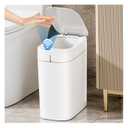 MOPALL 3.5 Gallon Motion Sensor Trash Can with Lid, Slim Touchless Automatic Garbage Bin, Space-Saving Wastebasket for Bathroom Bedroom Living Room Office, White