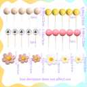 JeVenis 34 PCS Groovy Cake Toppers Boho Hippie Daisy Flower Cake Decoration Party Decorations Girl Birthday Party Boho Groovy Party Supplies, Pink