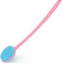VWMYQ Silicone Back Scrubber for Shower, 17in Lengthen Long Handle Body Brush, Double Sided Shower Brush for Shower Exfoliating and Massage Can Produce Rich Foam, Long Handle Back Scrubber for Men (Pink Blue)