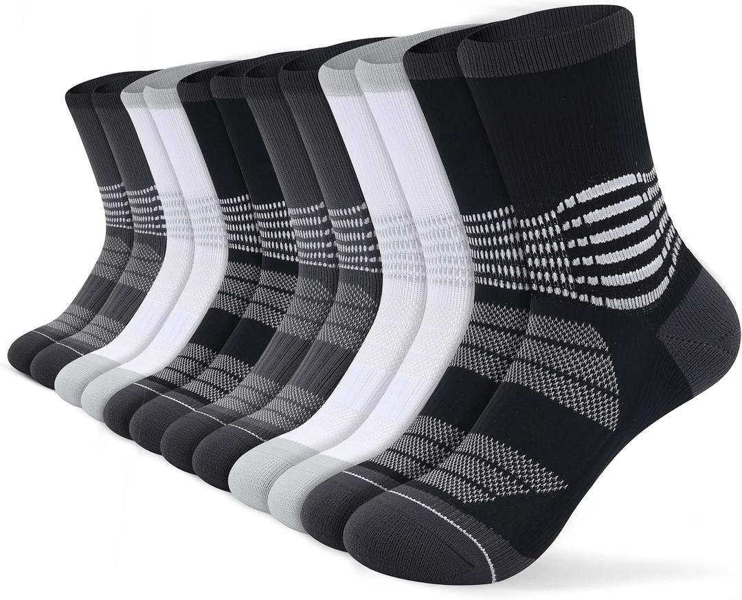 IRAMY Crew Compression Socks for Women Men with Ankle Arch Support Plantar Fasciitis Relief 3/6 Pairs