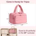 Travel Toiletry Bag Duffel - Water Resistant, Wide-open Large Lightweight Makeup Bag for Women with Handle & Wet Pocket, Puffy Organizer for Toiletries