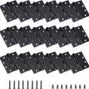 4.5 inch X 4.5 inch Heavy Duty Commercial Door Hinge, Black Hinges with Silent Steel Plain Bearing, 3 mm Thickness Stainless Steel, Square Corner with 144 Screws 18 (Pack)