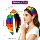 2 x Rainbow Knotted Headband for Women, Pride Headband with Rhinestones, LGBTQ Pride Hair Accessories for Pride Parade, Festival, Party, Daily Wear and Gay Pride Events
