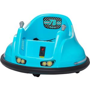 Flybar FunPark 6V Bumper Car  360 Electric Ride-On Toy with LED Lights, Safety Seat Belt, Soft Bumpers  Indoor & Outdoor Bumper Car for Kids Ages 1.5-4 Years, Supports Up to 66 lbs (No Remote)