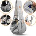 Tomkas Small Dog Sling Carrier - Cat Sling Carrier - Classic Pocket & Classic Strap - for 2-7 lbs Pets(Grey)